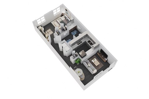 bedroom floor plan an in 3d